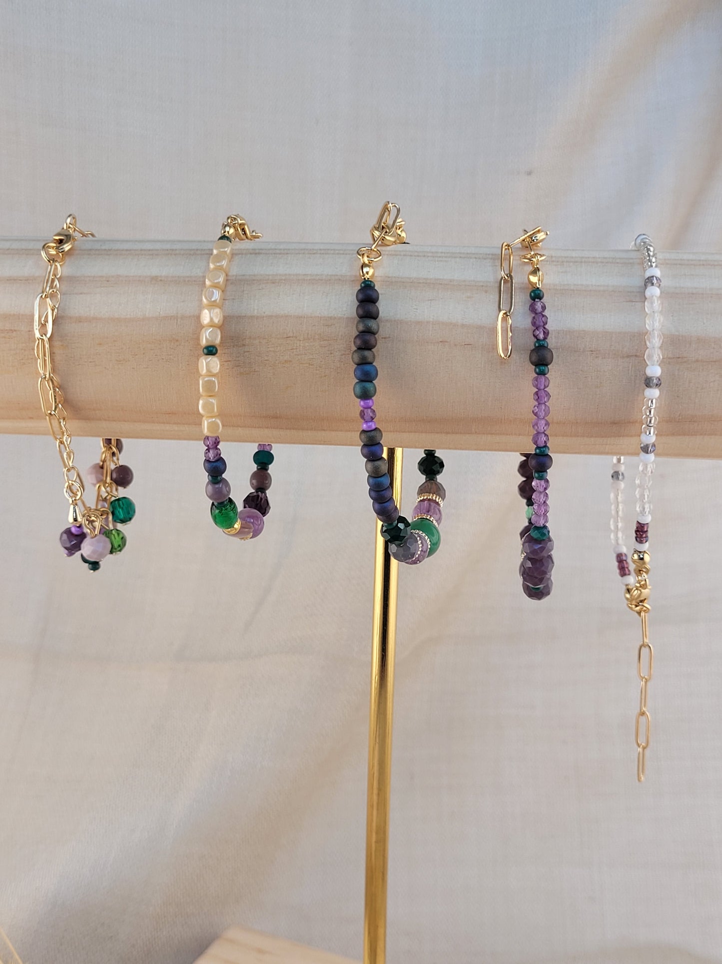 Bracelet en perles Améthyste violet Mandurai