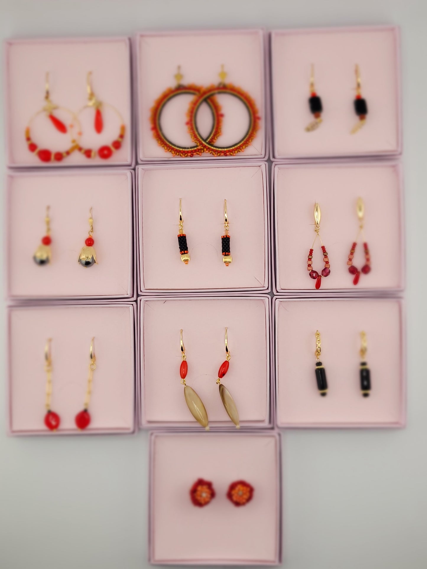 Boucles d'oreilles en perles de verre Coimbatore