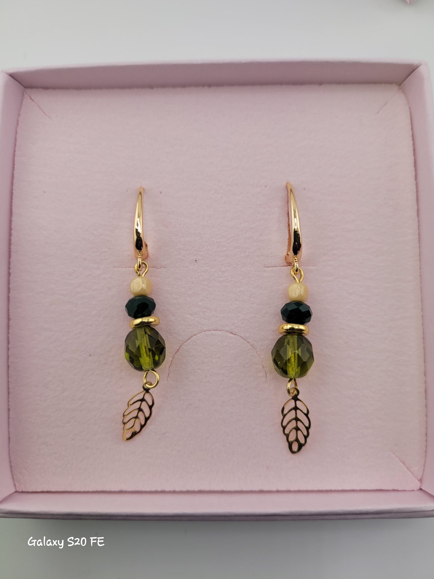 Boucles d'oreilles pendantes vert Malindi