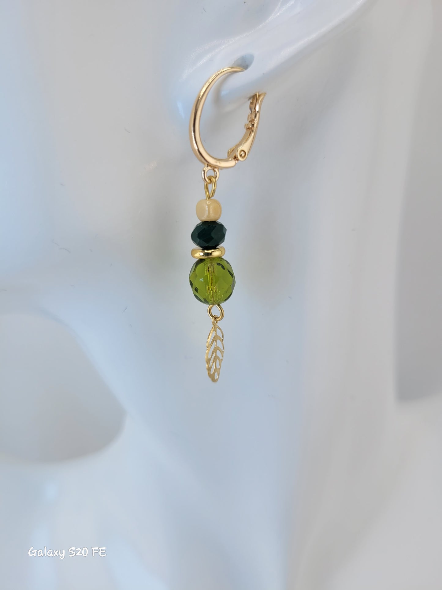 Boucles d'oreilles pendantes vert Malindi