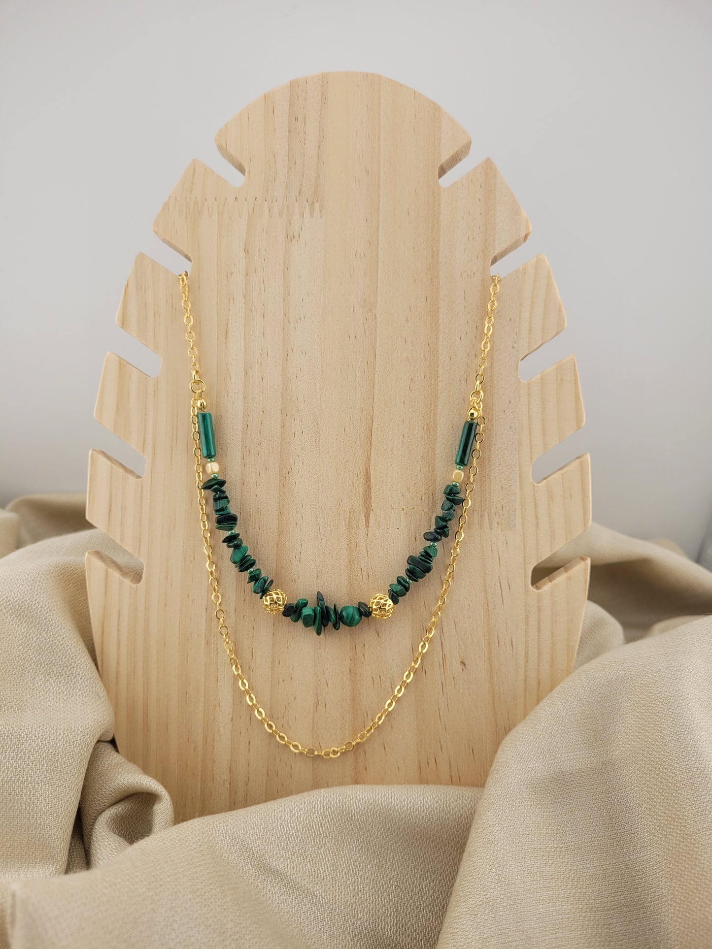 Collier multi rang en Malachite Istanbul