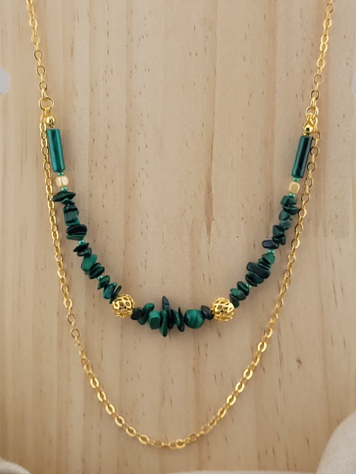 Collier multi rang en Malachite Istanbul