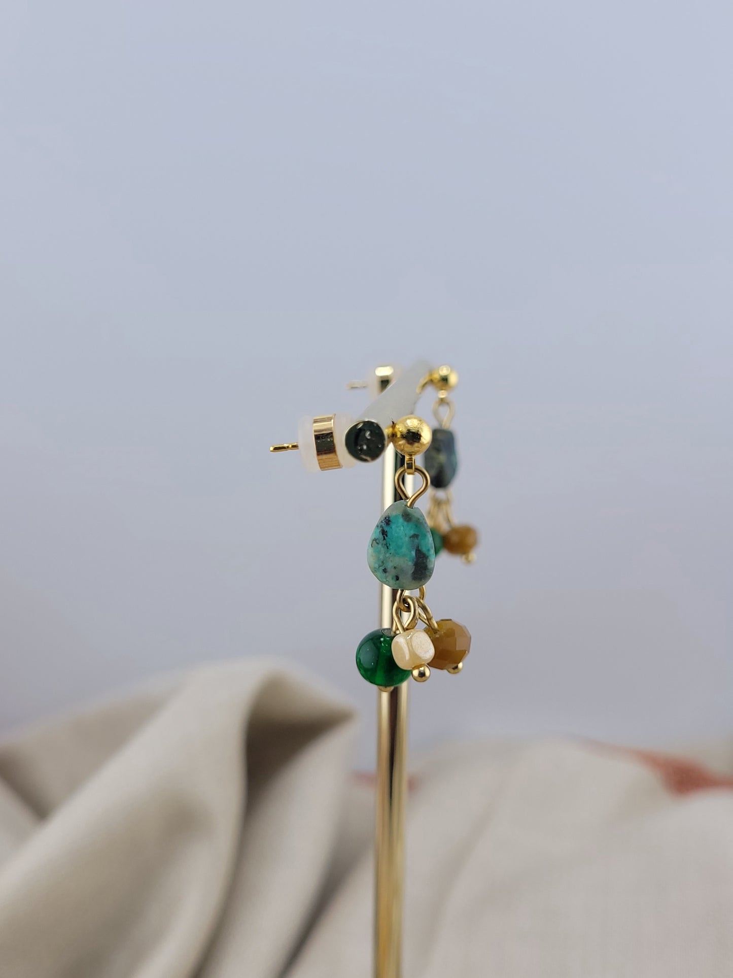 Clous d'oreilles en Turquoise naturelle Rio