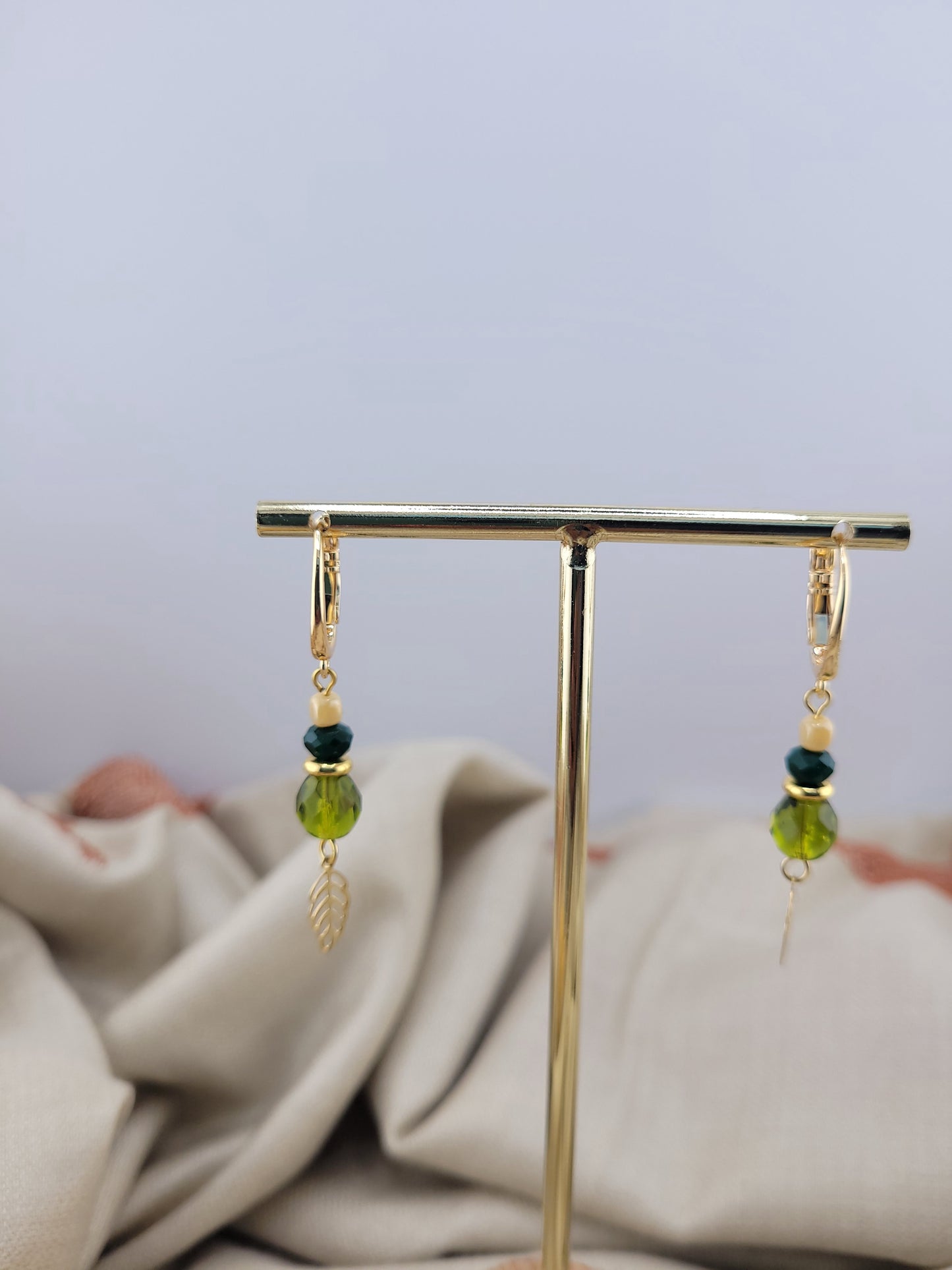 Boucles d'oreilles pendantes vert Malindi