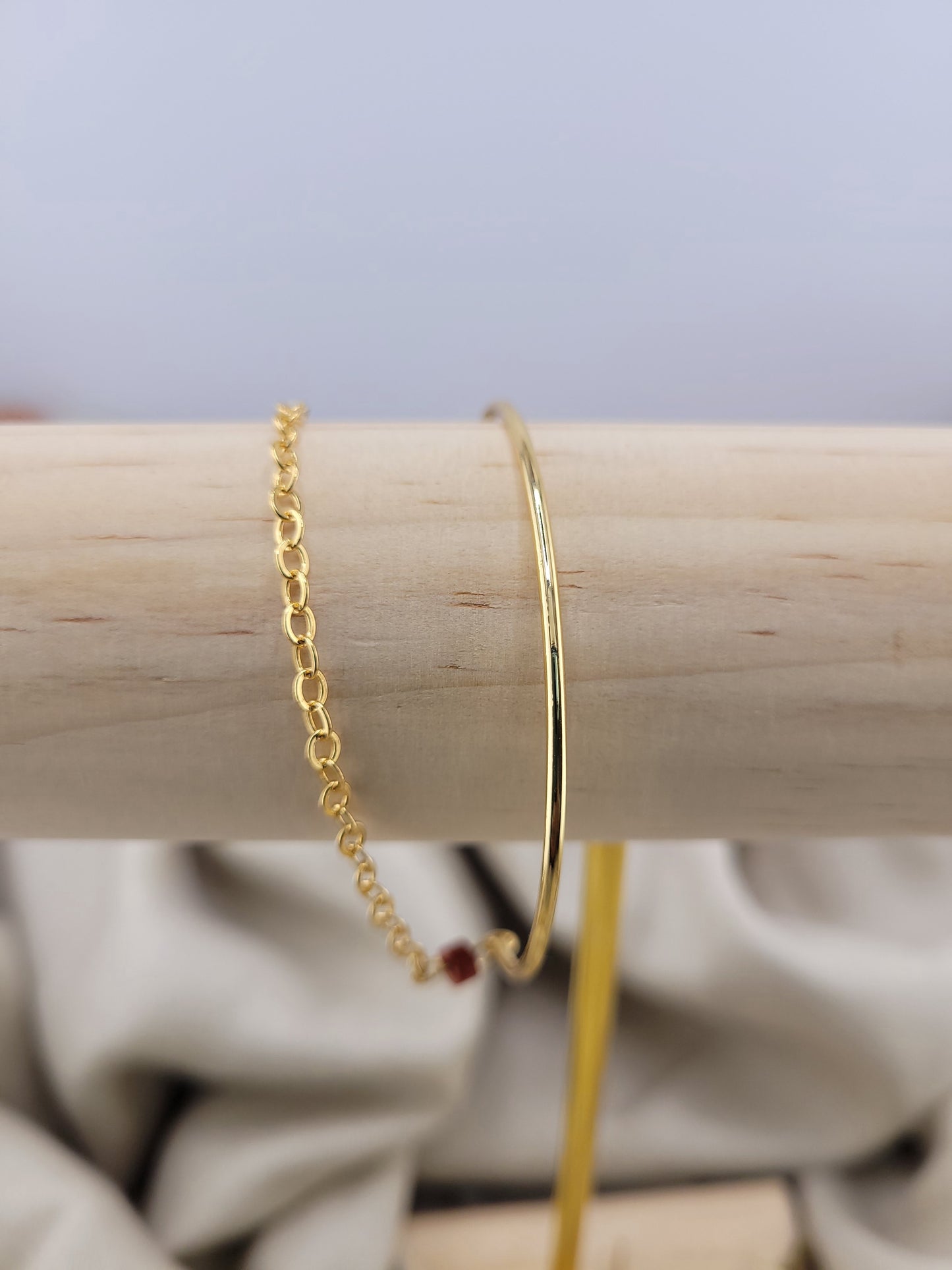 Bracelet double en perle Jaspe Rouge Mahajanga