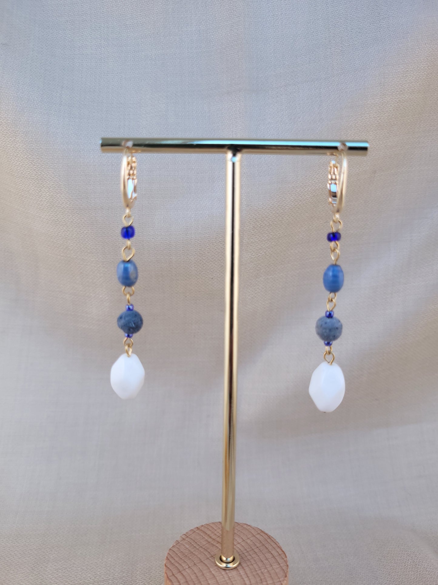 Boucles d'oreilles pendantes bleu Mombasa