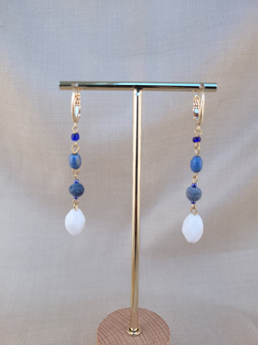 Boucles d'oreilles pendantes bleu Mombasa