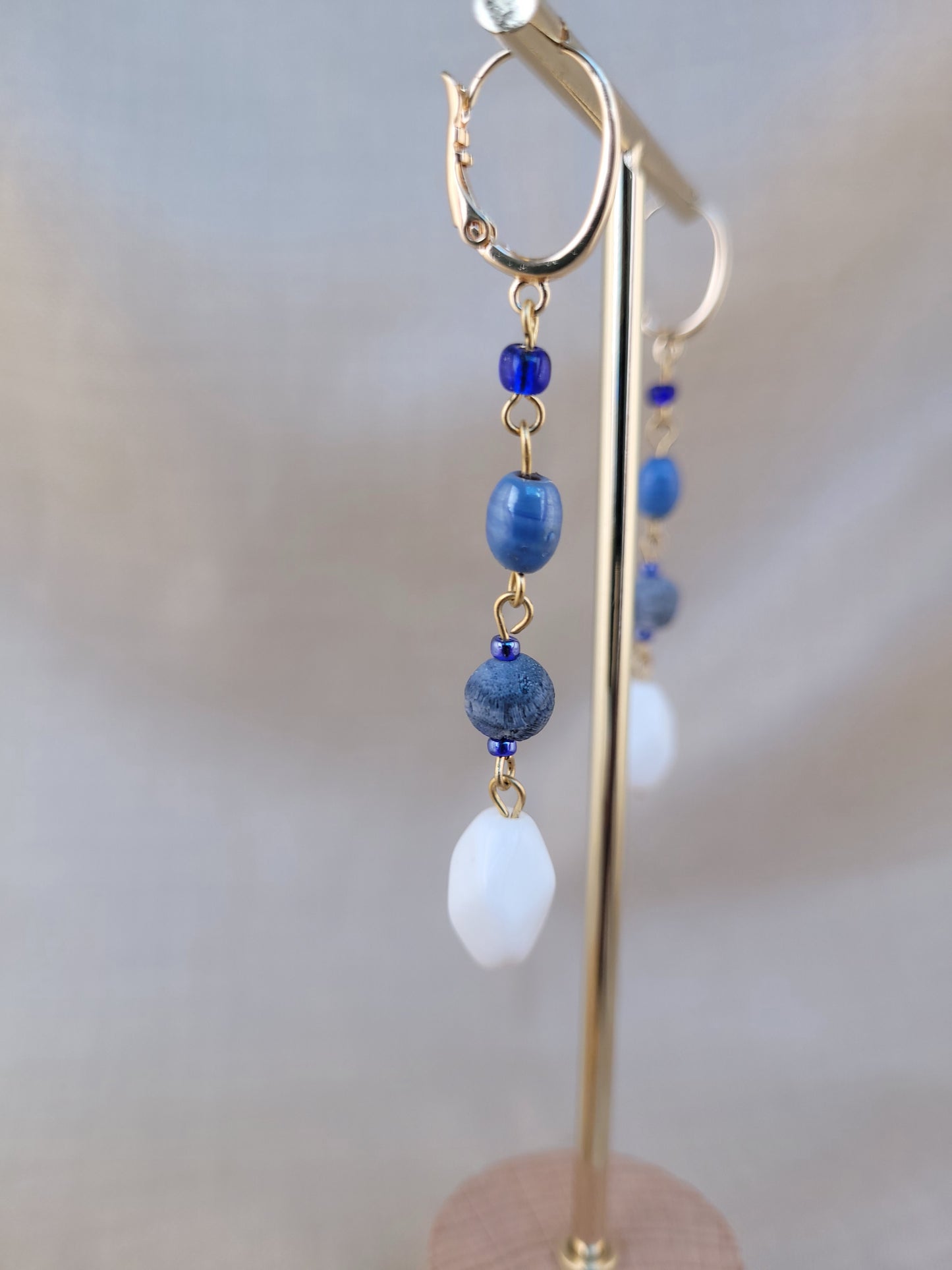 Boucles d'oreilles pendantes bleu Mombasa