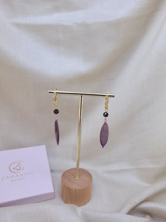 Boucles d'oreilles pendantes en perles de coquillage Imperatriz