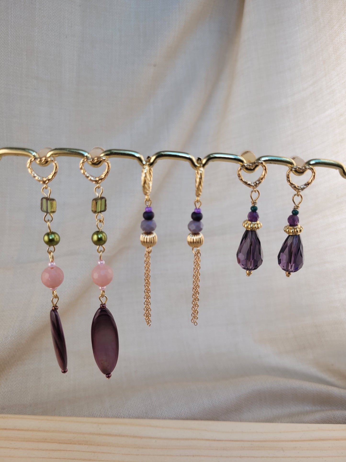 Boucles d'oreilles pendantes en perles Bahia