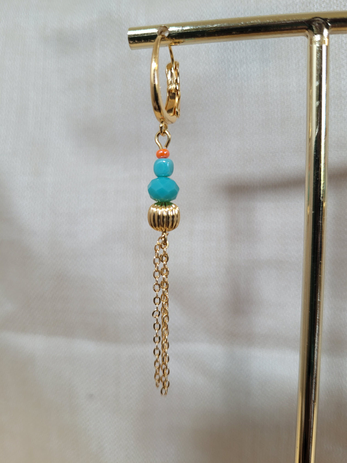 Boucles d'oreilles pendantes bleu en perles Bahia (Copie)