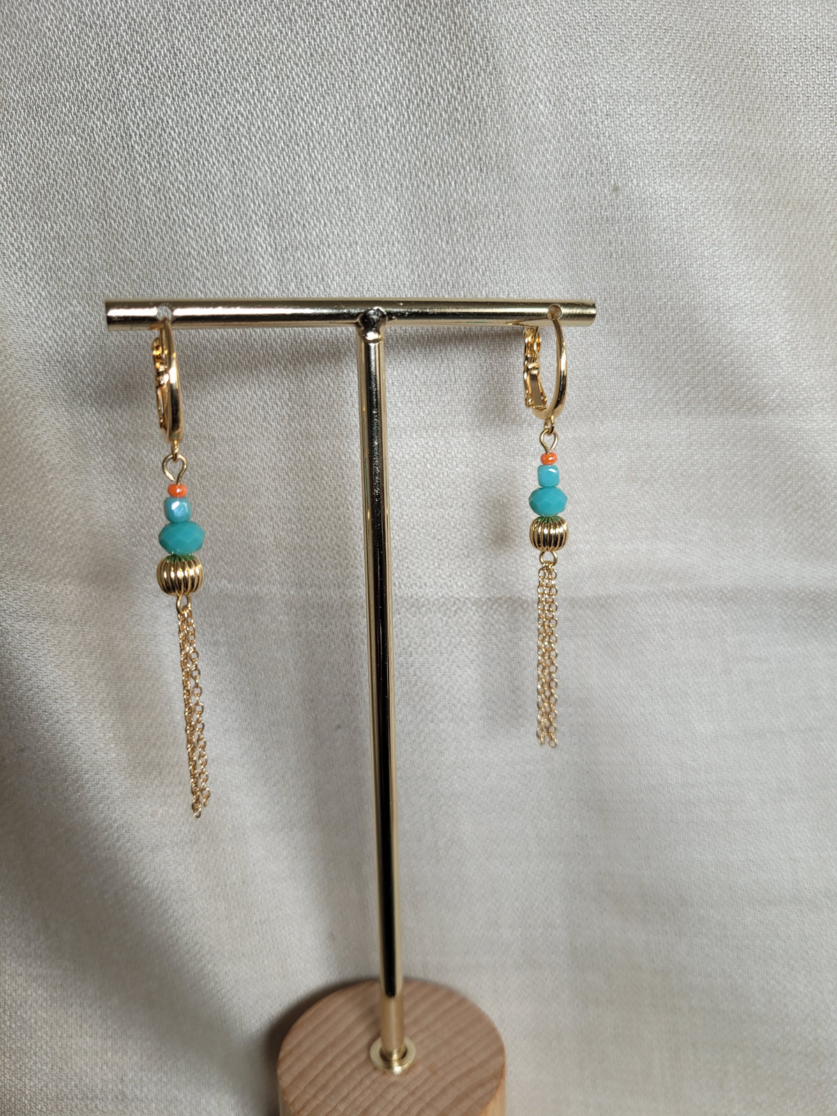 Boucles d'oreilles pendantes bleu en perles Bahia (Copie)